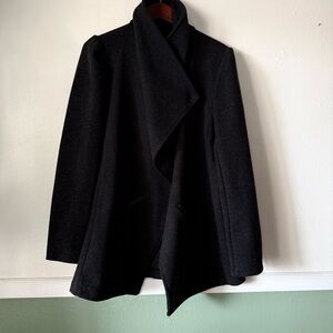 Saks Fifth Avenue Charcoal Women's Draped Coat